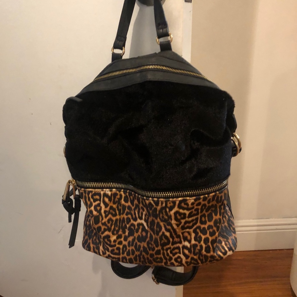 Leopard print book bag